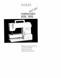 Bedienungsanleitung Pfaff hobbymatic 935 Nähmaschine