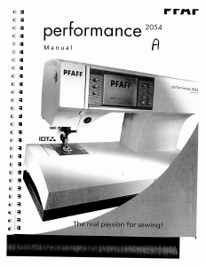 Manual Pfaff performance 2054 Sewing Machine