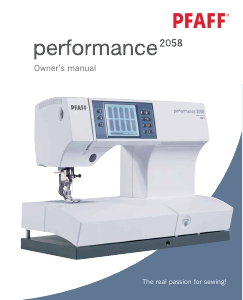 Manual Pfaff performance 2058 Sewing Machine