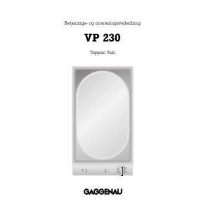 Brugsanvisning Gaggenau VP230110 Kogesektion