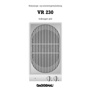 Brugsanvisning Gaggenau VR230212 Kogesektion