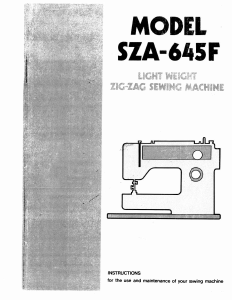 Manual Pfaff SZA-645F Sewing Machine