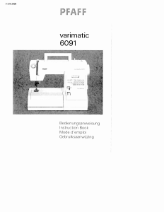 Mode d’emploi Pfaff varimatic 6091 Machine à coudre