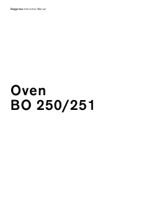 Manual Gaggenau BO250130 Oven