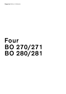 Mode d’emploi Gaggenau BO281630 Four