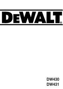 Manual DeWalt DW431 Belt Sander
