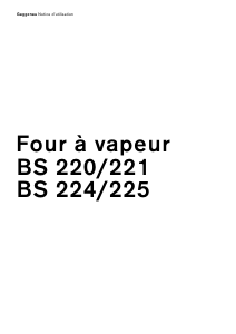 Mode d’emploi Gaggenau BS225110 Four