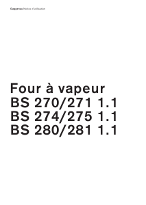 Mode d’emploi Gaggenau BS271111 Four