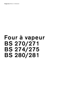 Mode d’emploi Gaggenau BS275110 Four