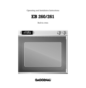Manual Gaggenau EB260141 Oven