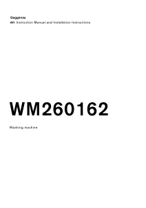 Manual Gaggenau WM260162 Washing Machine