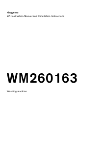 Manual Gaggenau WM260163 Washing Machine
