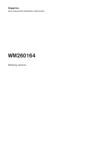 Manual Gaggenau WM260164 Washing Machine