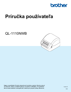 Návod Brother QL-1110NWB Tlačiareň štítkov