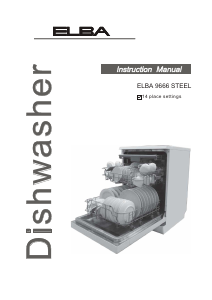 Manual Elba ELBA9666STEEL Dishwasher