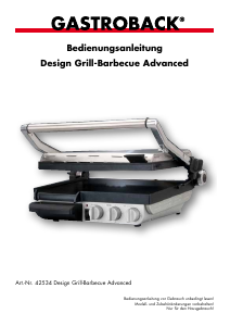Bedienungsanleitung Gastroback 42534 Design Kontaktgrill