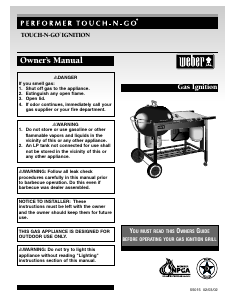 Manual Weber Performer Touch-n-Go Barbecue