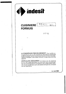 Mode d’emploi Indesit K5401WBI Cuisinière