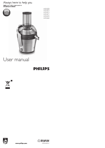 Manual de uso Philips HR1869 Licuadora