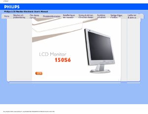 Bruksanvisning Philips 150S6FG LCD skärm