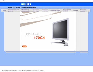 Manuale Philips 170C4FS Monitor LCD