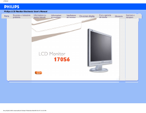 Manuale Philips 170S6FG Monitor LCD