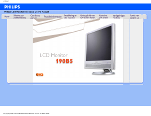 Bruksanvisning Philips 190B5CG LCD skärm