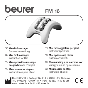 Kullanım kılavuzu Beurer FM 16 Masaj cihazı