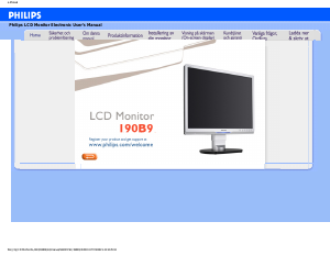 Bruksanvisning Philips 190B9CS LCD skärm