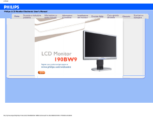 Manuale Philips 190BW9CS Monitor LCD