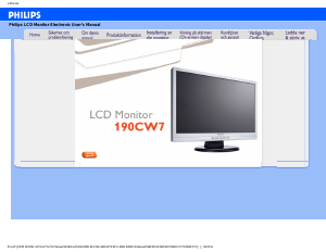 Bruksanvisning Philips 190CW7CS LCD skärm
