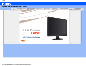 Mode d’emploi Philips 190S9FB Moniteur LCD