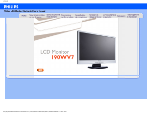 Mode d’emploi Philips 190WV7CS Moniteur LCD