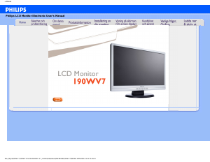 Bruksanvisning Philips 190WV7CS LCD skärm