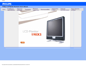 Käyttöohje Philips 190X5FB Nestekidenäyttö