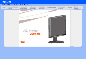 Manuale Philips 200AW8FS Monitor LCD