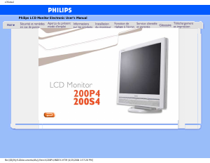 Mode d’emploi Philips 200P4SG Moniteur LCD