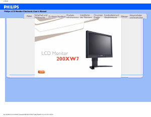 Manual Philips 200XW7EB LCD Monitor