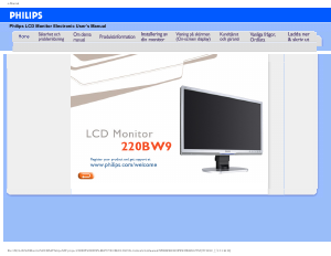 Bruksanvisning Philips 220BW9CS LCD skärm