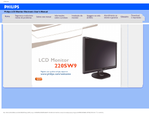 Manual Philips 220SW9FS Monitor LCD