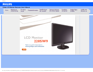 Bruksanvisning Philips 220sw9fb LCD skärm