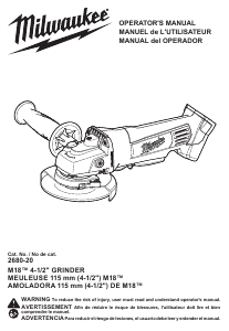 Mode d’emploi Milwaukee 2680-20 Meuleuse angulaire