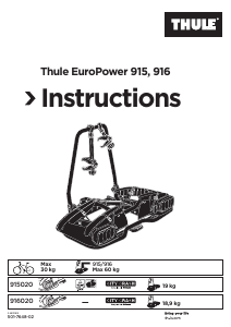 Наръчник Thule EuroPower 915 Стойка за велосипеди