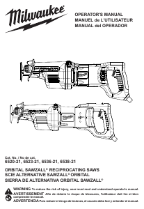 Handleiding Milwaukee 6538-21 Reciprozaag