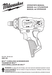 Manual de uso Milwaukee 2401-20 Atornillador