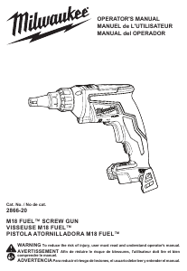 Manual de uso Milwaukee 2866-20 Atornillador