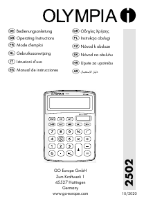 Manuale Olympia 2502 Calcolatrice
