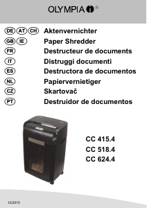 Manual Olympia CC 624.4 Destruidora de papel