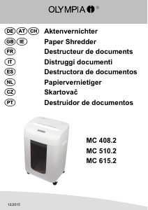 Manual Olympia MC 408.2 Destruidora de papel