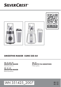 Handleiding SilverCrest SSME 250 A4 Smoothie Blender